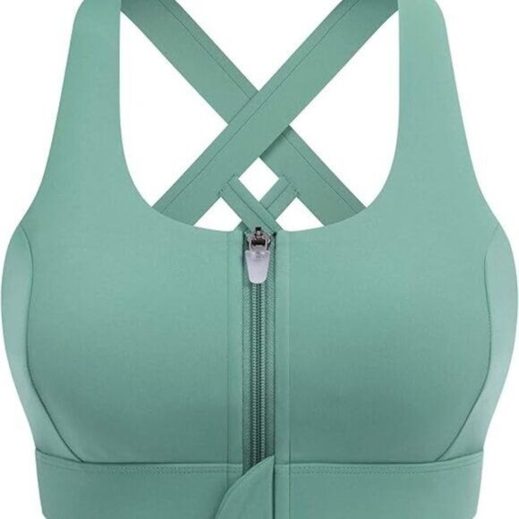 Coorun Other - Coorun Sports Bra Size Small Green NWT Yoga Gym Workout Exercise Womens Zipper P